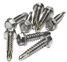 SCREW SDM HEX BARE SS 304 12-14 X 20